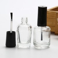 10ml 15ml New best-selling transparent empty premium nail polish glass bottle with black lid