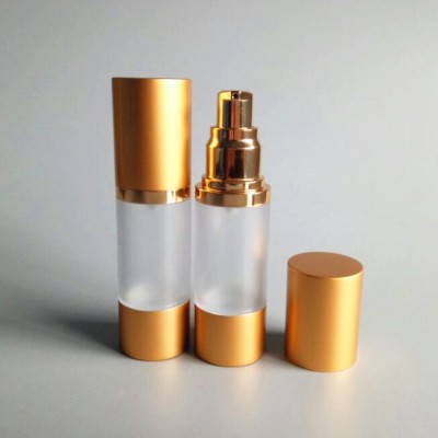 airless pump bottle gold frosted airless sprayer bottle 15ml 30ml 50ml 100ml airless bottle