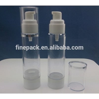 15ml/20ml/30ml/50ml plastic airtight container with treatment pump for cosmetic , airtight bottle container (for sale)