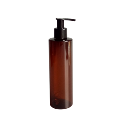 250ml amber cylinder PET lotion bottle